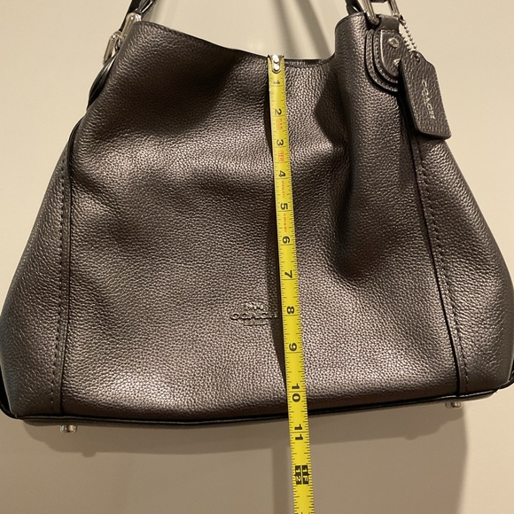 Coach Pewter Leather Women's Bag - Picture 13 of 16